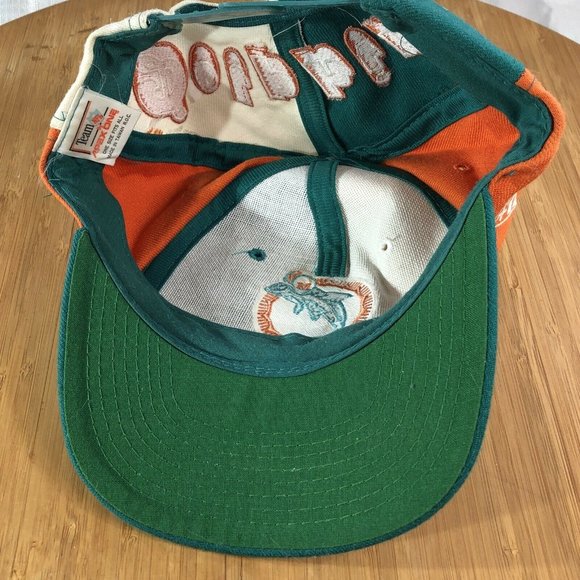 Vintage Apex One '90's Miami Dolphins spilt Color Block snapback hat Ballcap - Picture 4 of 10